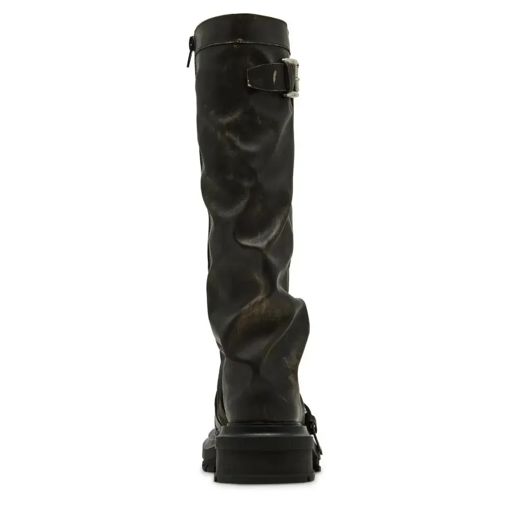 Madden Girl Women's Restore Slouchy Moto Boots Size 8
